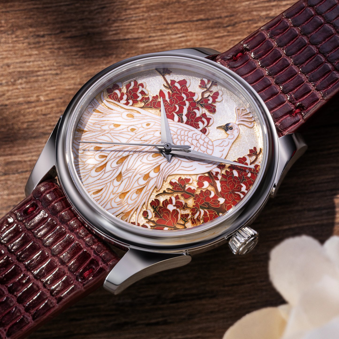 Celadon Cloisonné Enamel Imperial Four Nobles 'Winter / Plum Blossom (梅)'