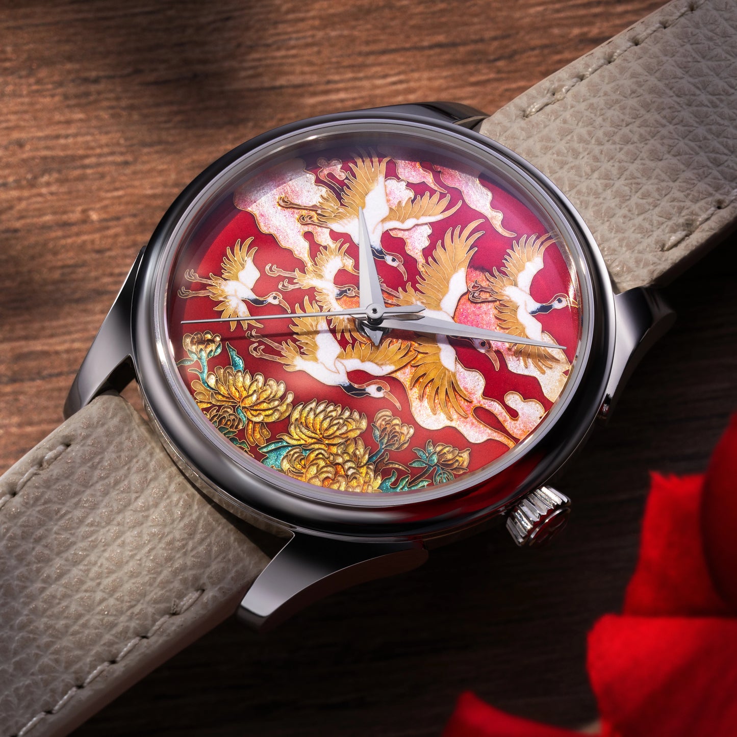 Celadon Cloisonné Enamel Imperial Four Nobles 'Autumn / Chrysanthemum (菊)'