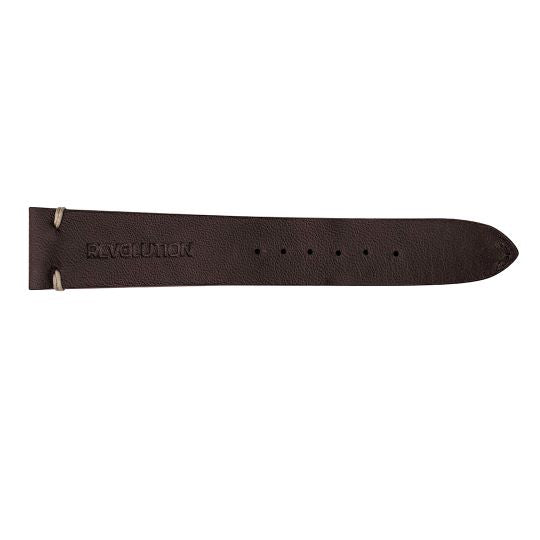Leather watch strap, dark brown