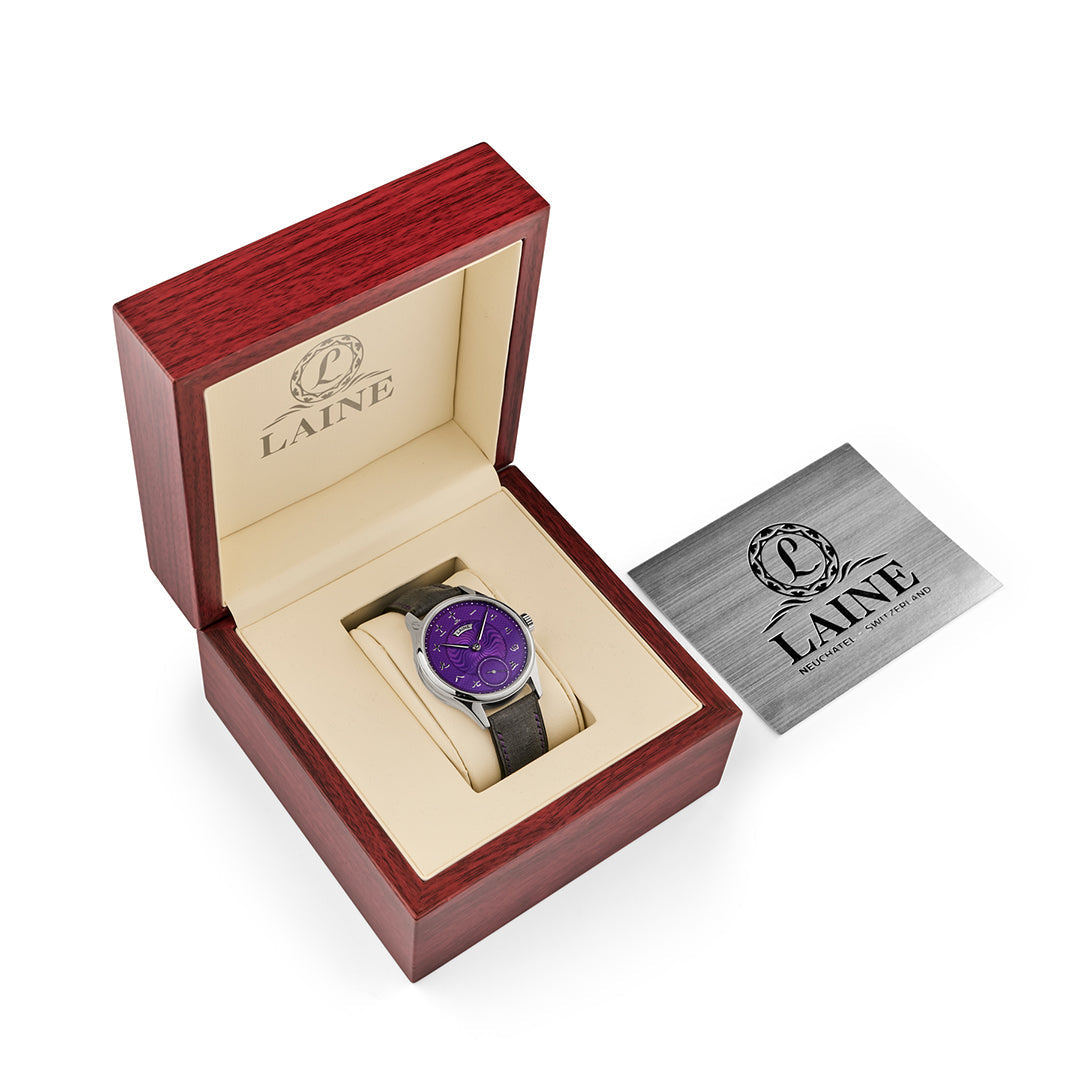 Laine x Revolution Purple Dial Frosted with Guilloché Center "One Love" (Hindu)