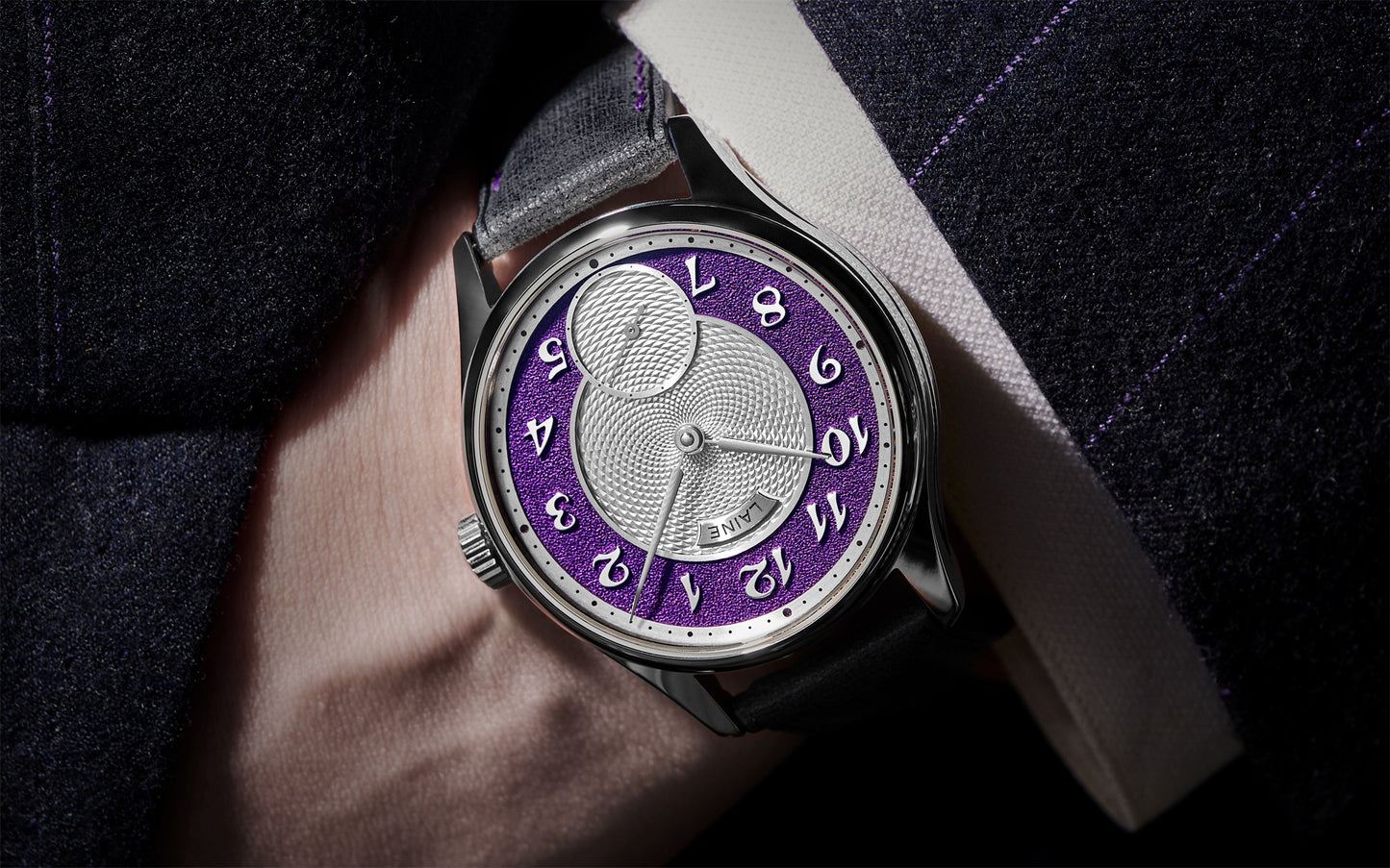 Laine x Revolution Purple Dial Frosted with Guilloché Center "One Love" (Breguet)