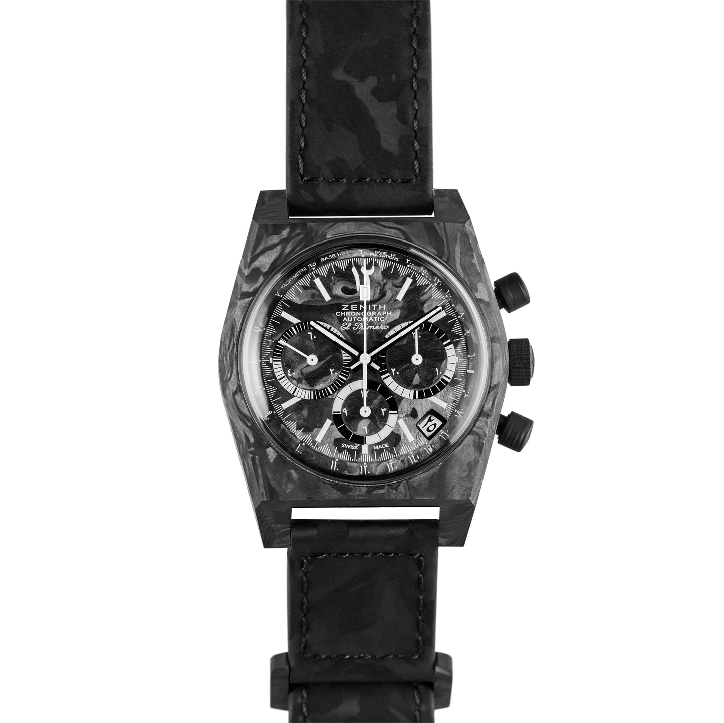 Zenith x Revolution Chronomaster Revival A3818 "Cover Girl Carbon" Hindu Arabic Dial on Velcro Strap