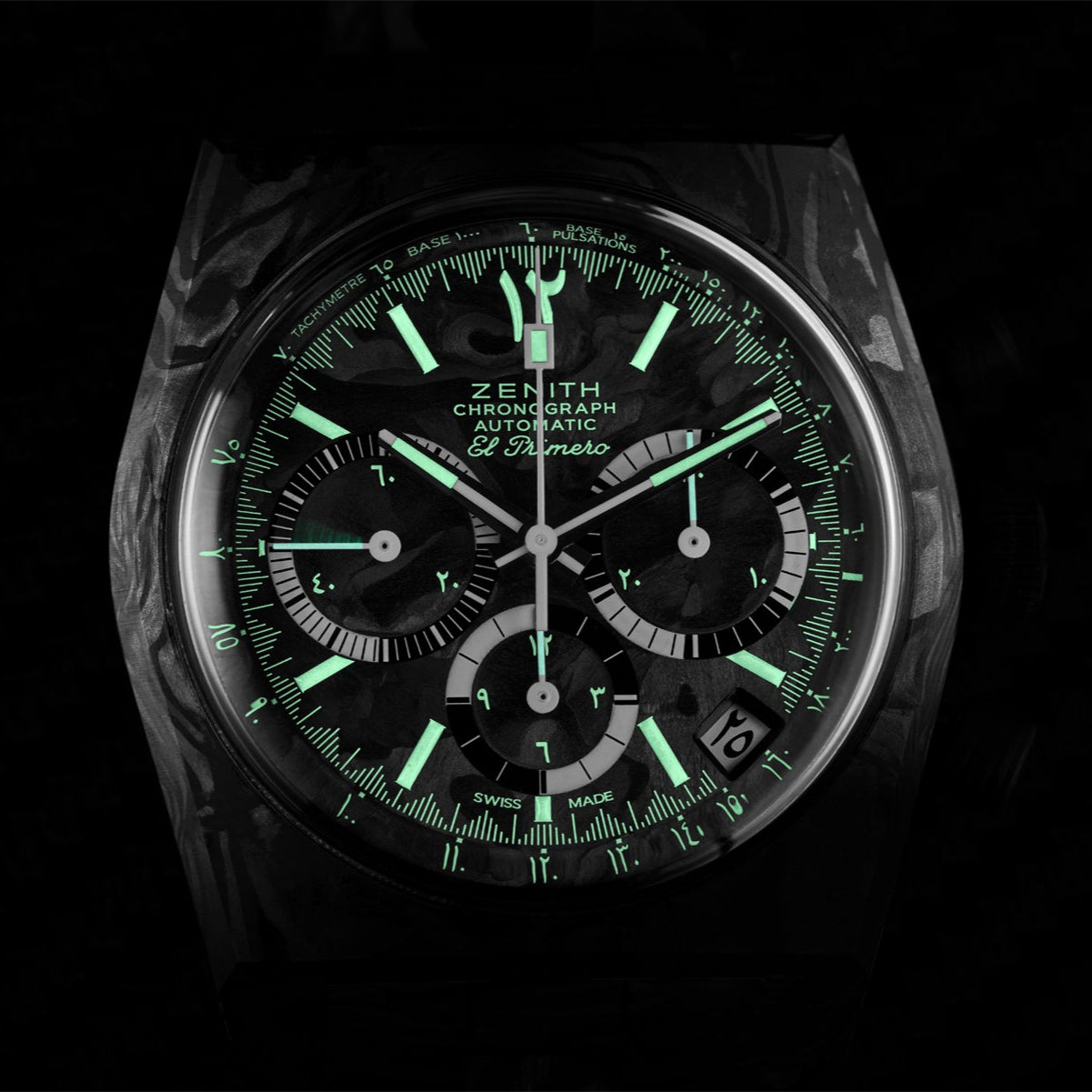 Zenith x Revolution Chronomaster Revival A3818 "Cover Girl Carbon" Hindu Arabic Dial on Velcro Strap