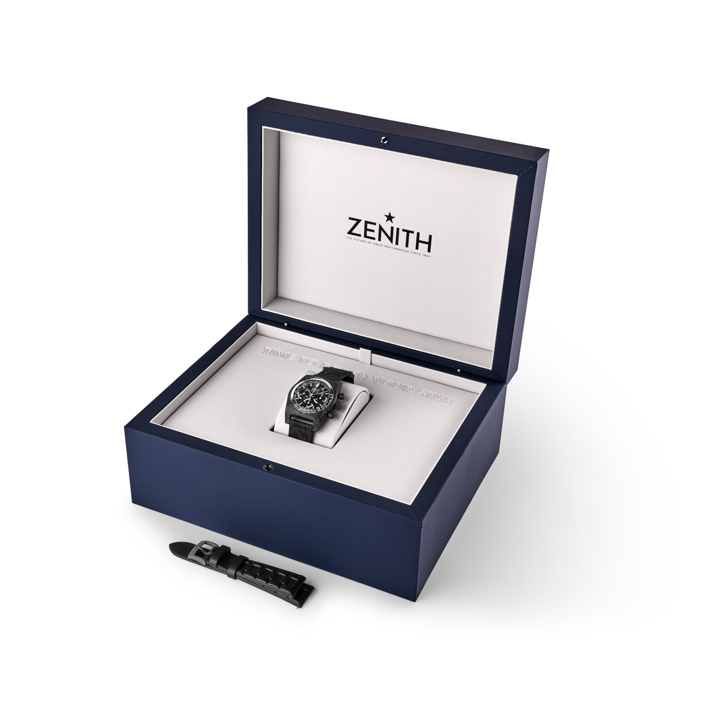 Zenith x Revolution Chronomaster Revival A3818 "Cover Girl Carbon" Hindu Arabic Dial on Velcro Strap