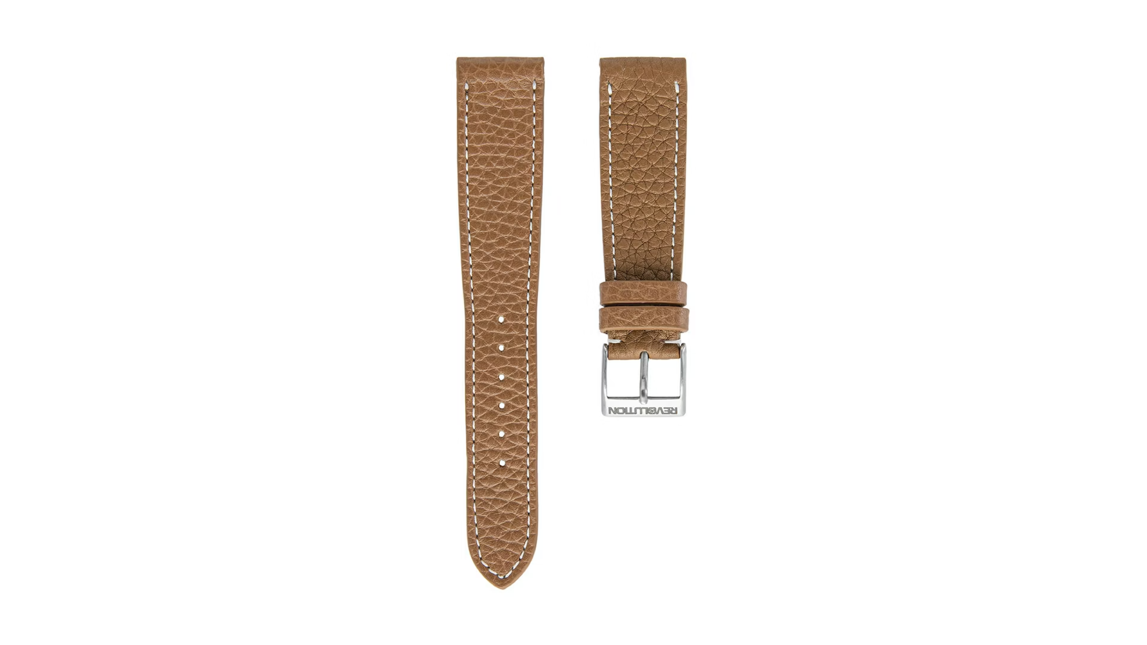 JPM Tan Leather Strap Revolution Media Pte Ltd