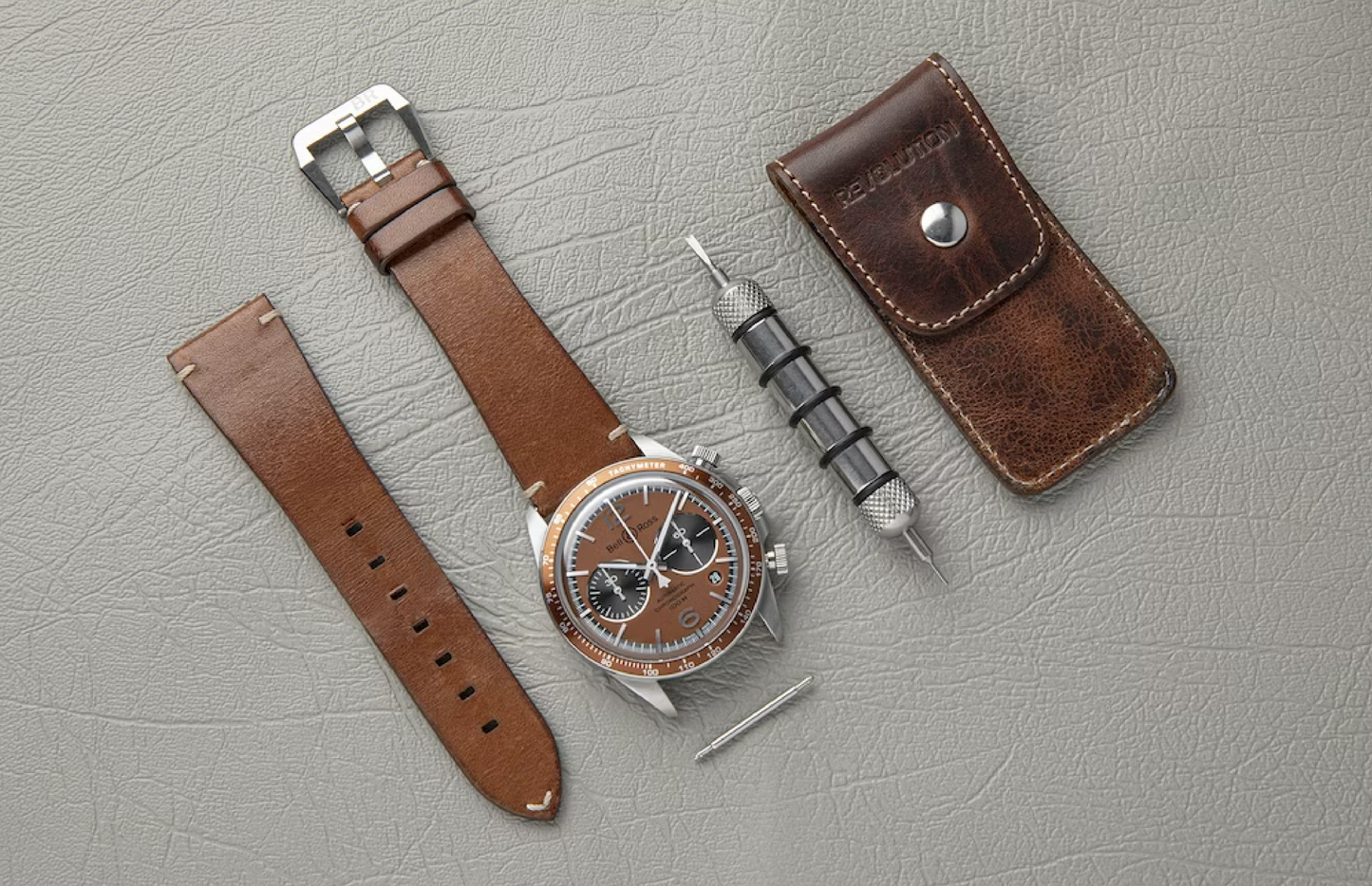 Revolution Stainless Steel Tool with Leather Pouch