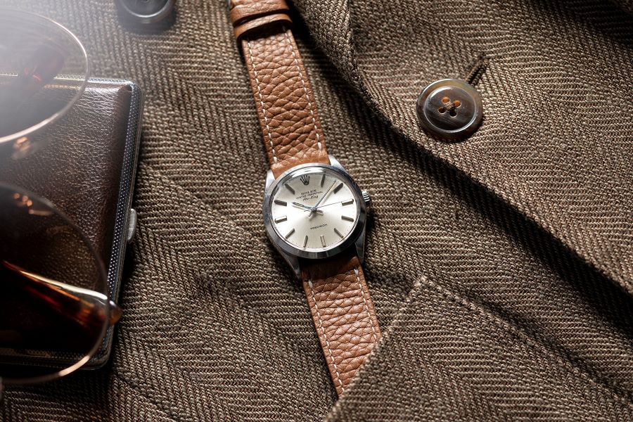 JPM Tan Leather Strap