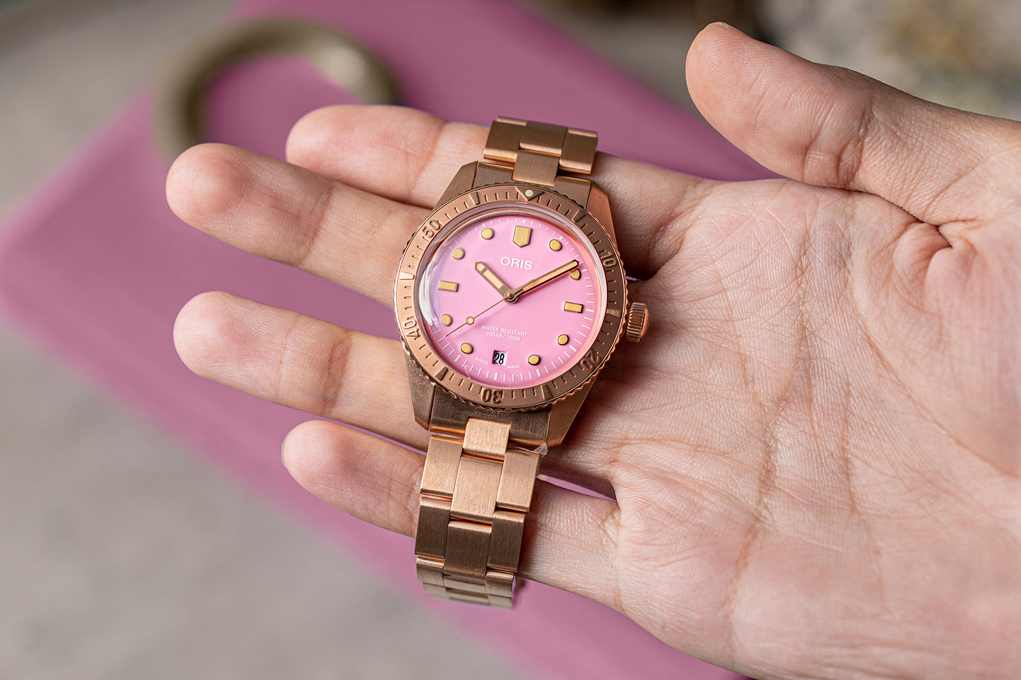 Oris Divers Sixty-Five ‘Cotton Candy’ - Lipstick Pink