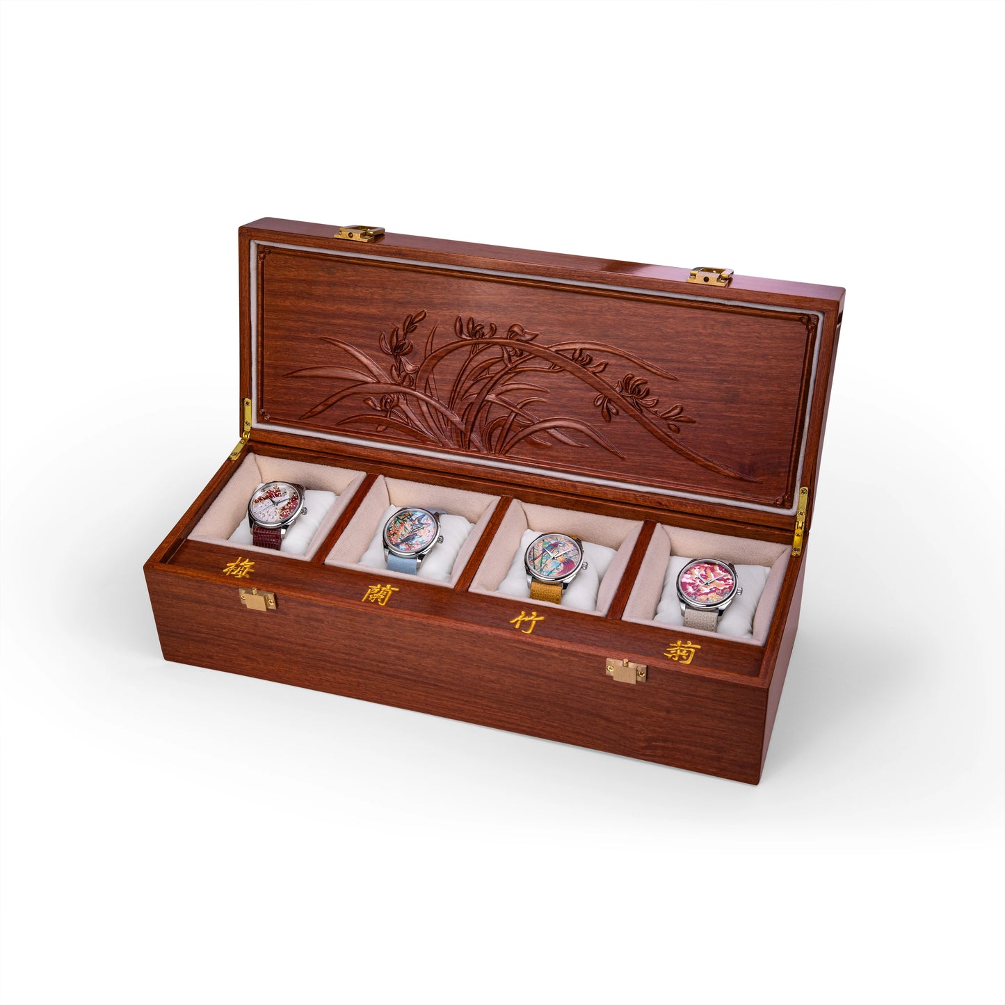 Celadon Cloisonné Enamel Imperial Four Nobles Box Set