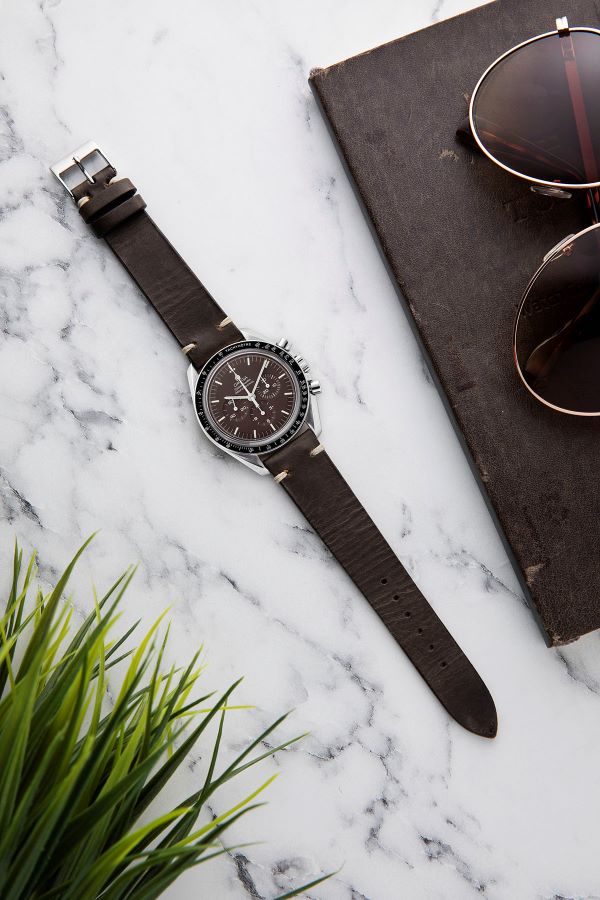 Leather watch strap, avirex