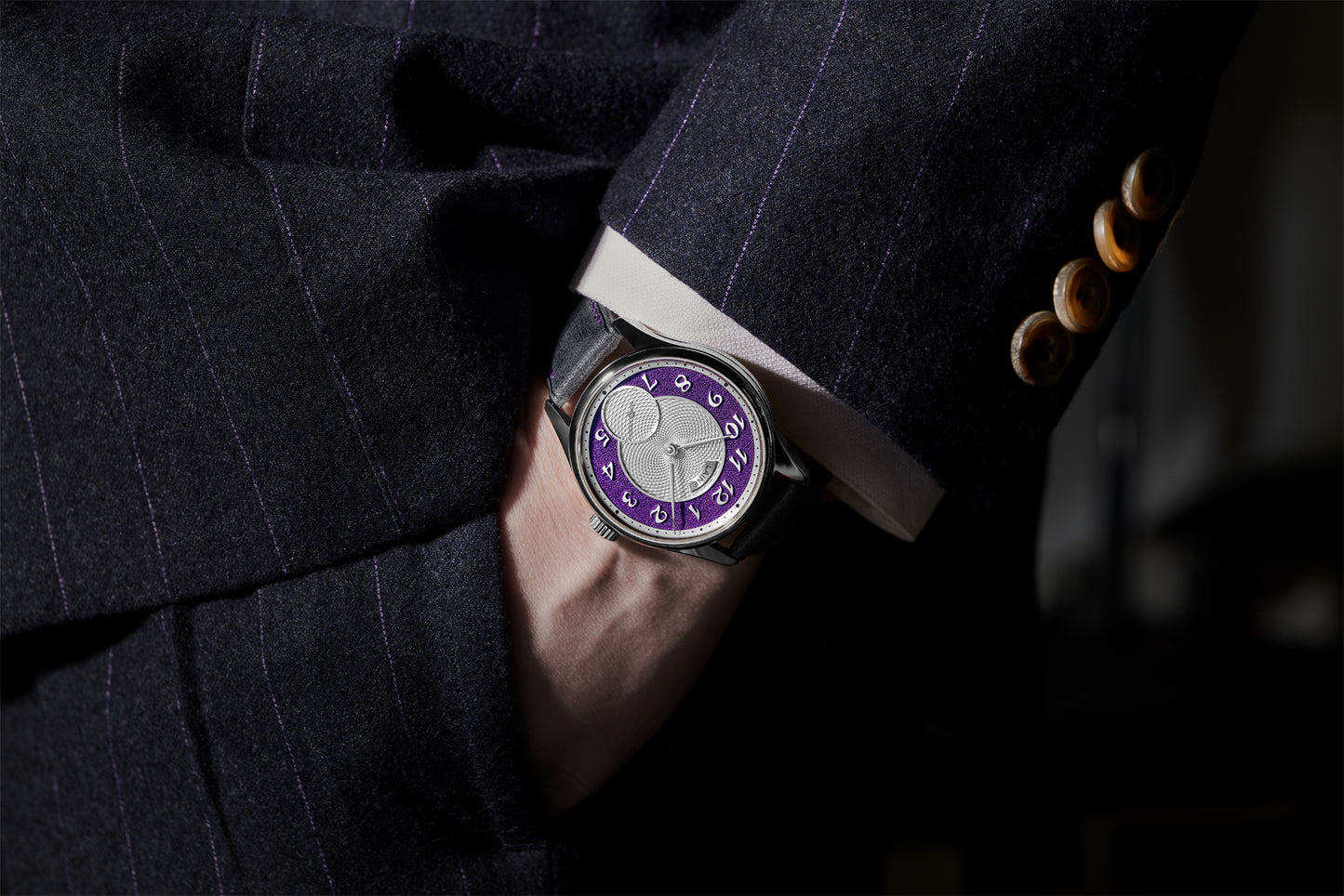 Laine x Revolution Purple Dial Frosted with Guilloché Center "One Love" (Breguet)