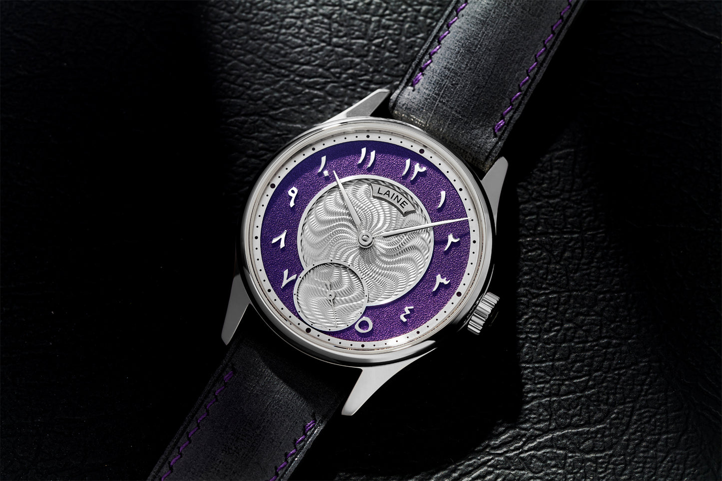 Laine x Revolution Purple Dial Frosted with Guilloché Center "One Love" (Hindu)